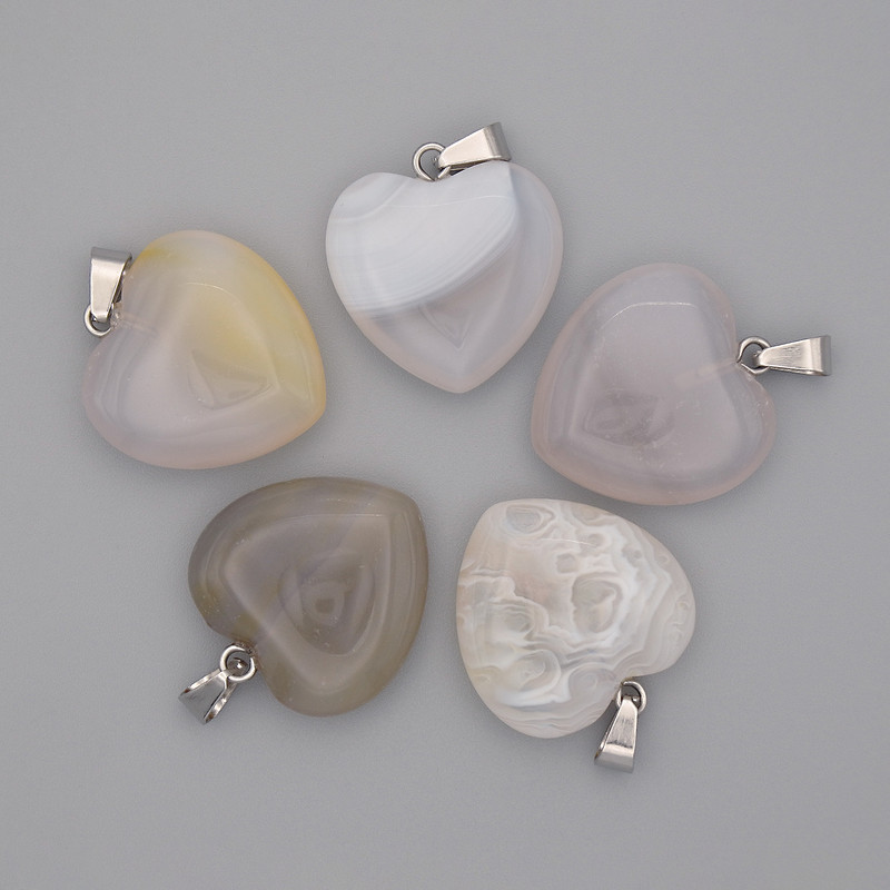 Pendant Heart Agate 20x20x25mm+