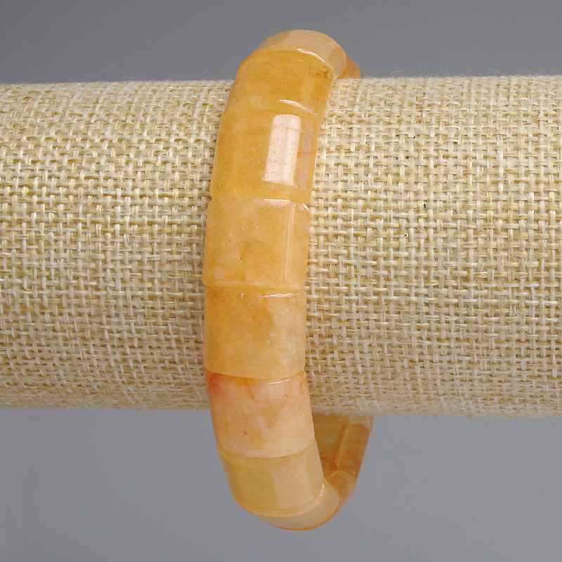 Citrine chain-link bracelet, 13x15 mm diameter, 18 cm long, stretch