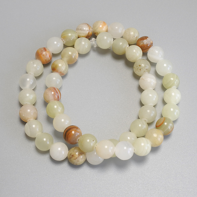 Onyx beads smooth round bead, diameter 8 mm ± on a thread, length 38 cm+