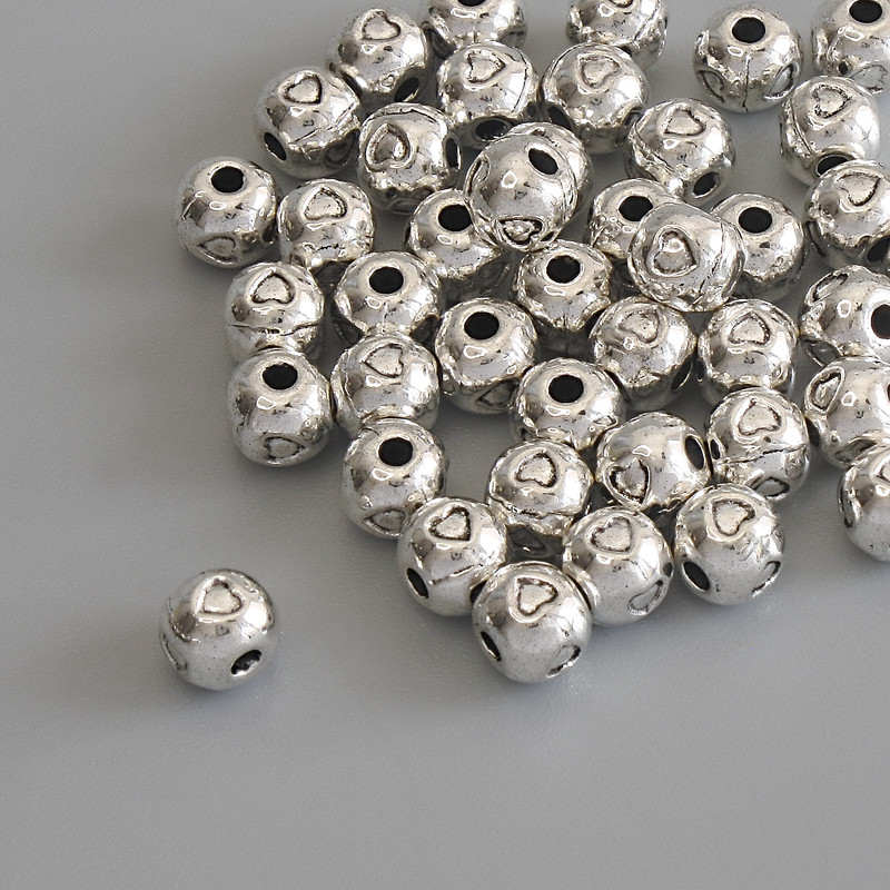 Bead insert findings, silver color, diameter 5×4.5 mm, hole diameter 1.5 mm, packaging 44 pcs