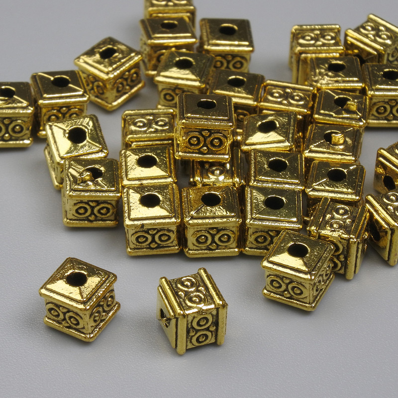 Gold-tone bead insert 5x5 mm