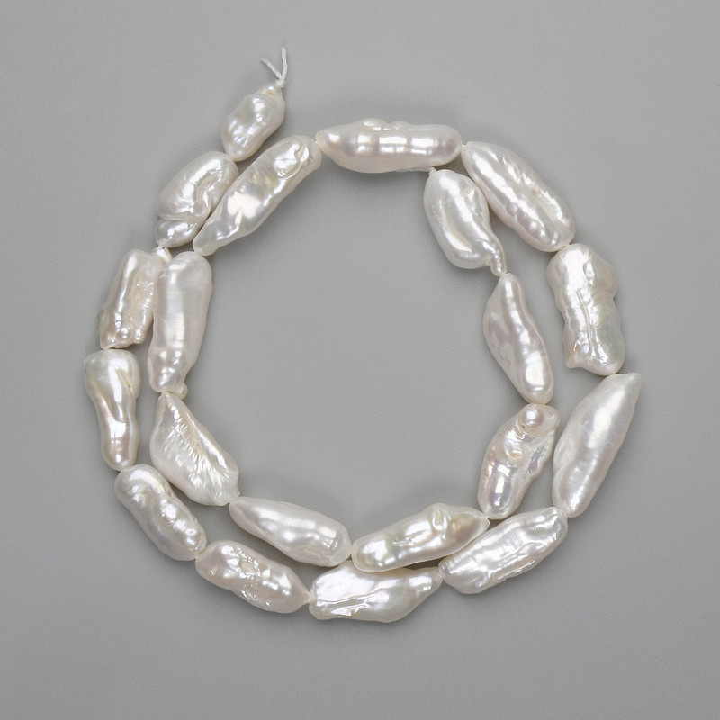 Baroque Pearl Beads with Gasoline Shade 16-23×7-8 mm, 38 cm+