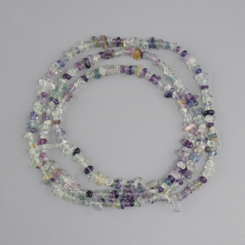 Fluorite tumbled rubble beads, diameter 4-9x2-4 mm ±, length 80 cm ±