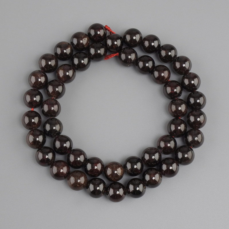 Garnet beads smooth round bead, diameter 9mm ±, length 40cm ±