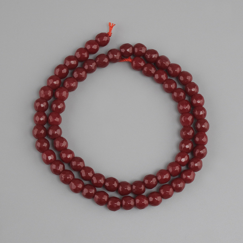 Tourmaline beads, faceted round bead, diameter 6 mm ±, strand length 36 cm ±