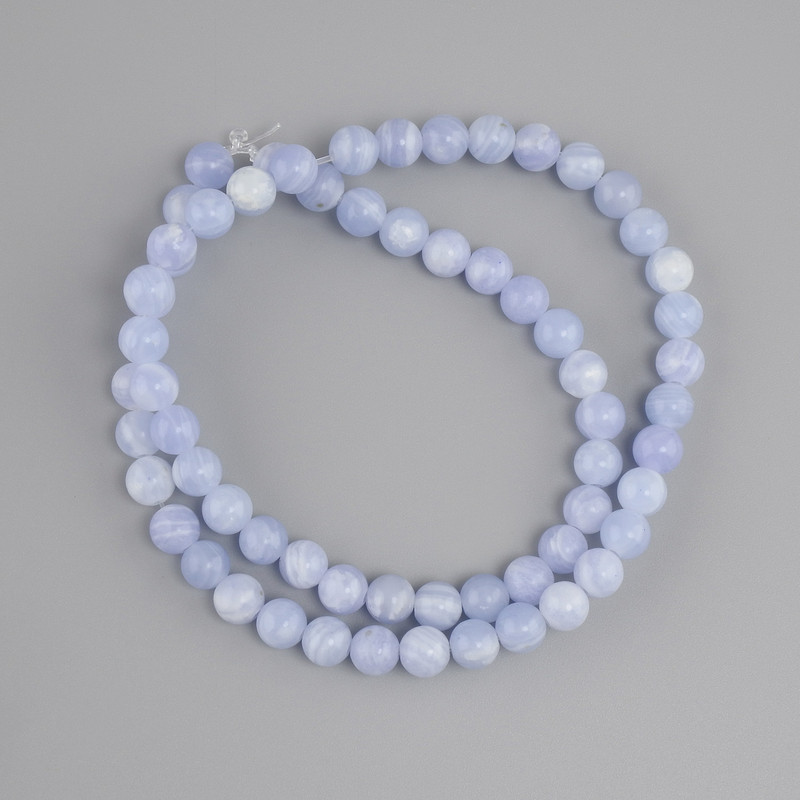 Agate beads smooth round bead, diameter 6 mm +/-, length 38 cm +/- on thread