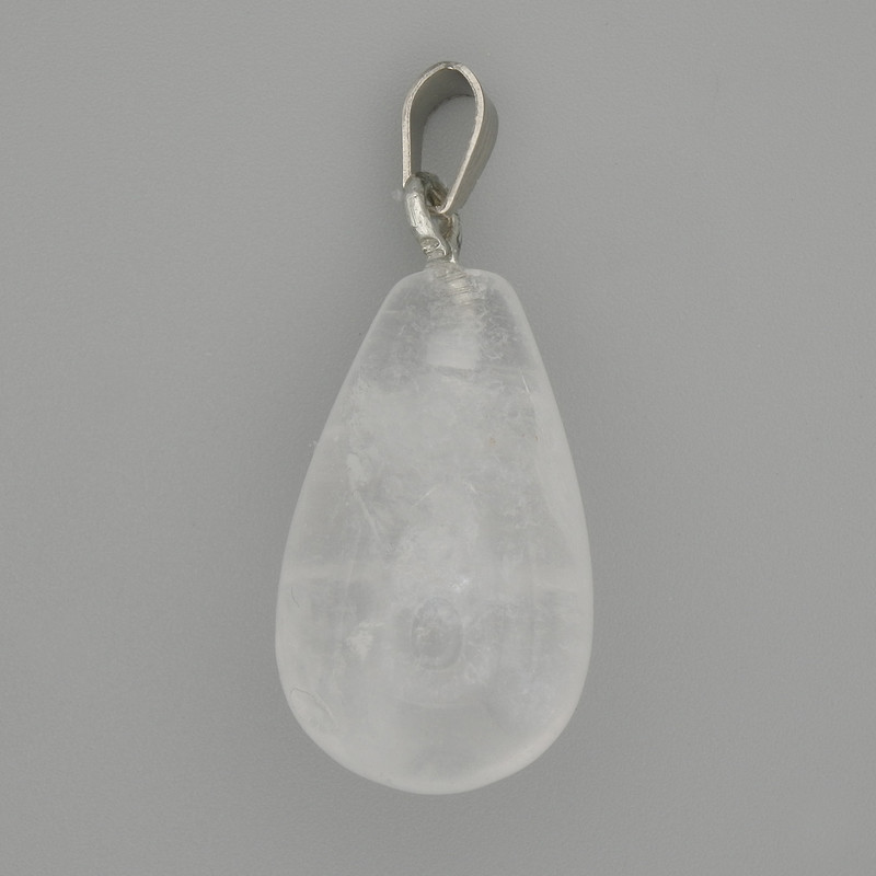 Pendant Mountain Crystal teardrop 22x13mm +-, length 32mm +-