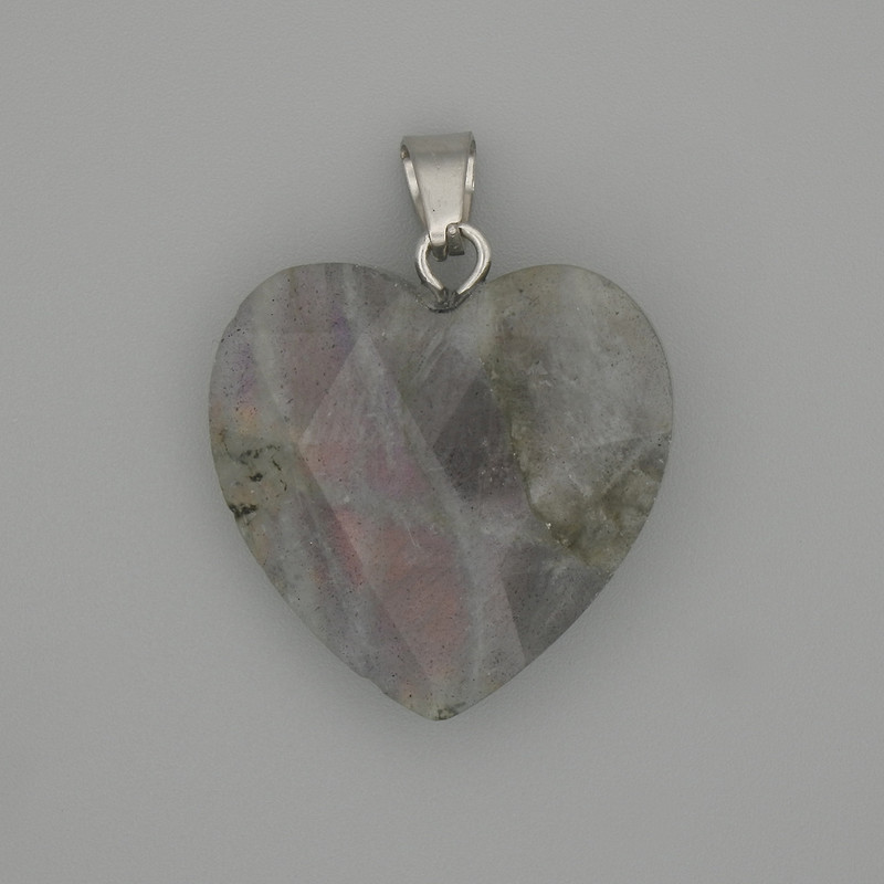 Labradorite pendant faceted heart 20x20 mm+