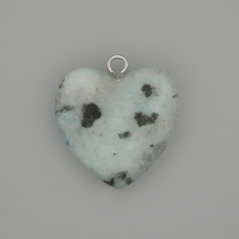 Jasper pendant Kiwi heart faceted 20x20 mm+