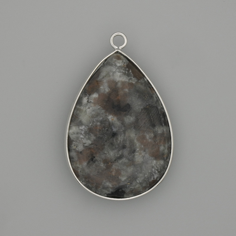 Ioperlite Pendant in a Silver-Colored Metal Setting 36x26mm+