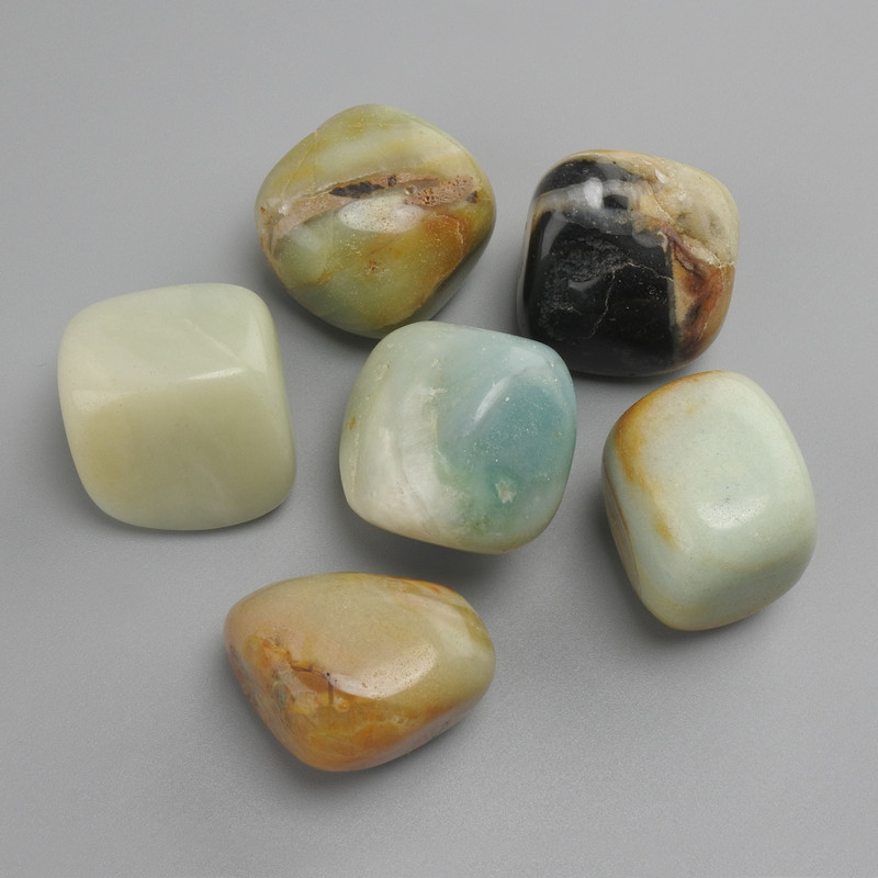 Natural stone Amazonite, diameter 20-23×16-22mm+- (100 g pack) processed nuggets, without a hole