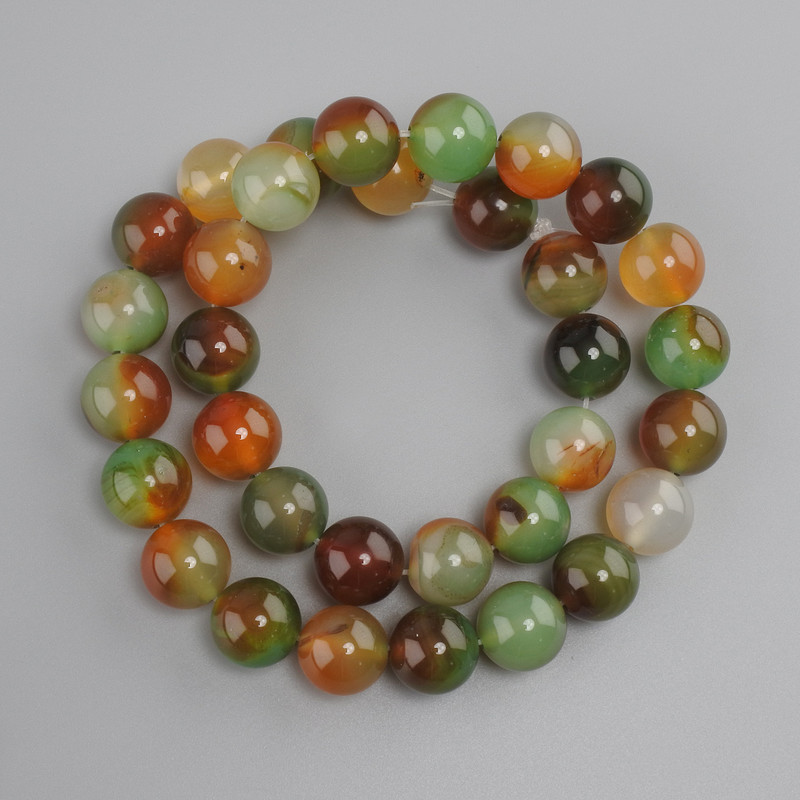 Brazilian Agate Beads smooth round bead, diameter 12mm+- , length 38cm+- on a string
