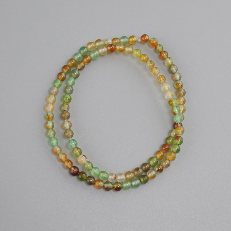 Brazilian Agate Beads smooth round bead, diameter 4 mm+- , length 36 cm+- on a string