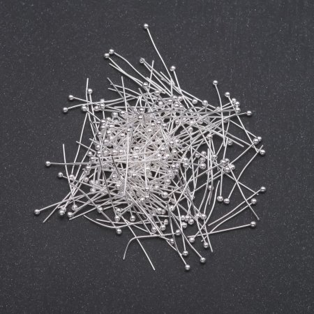 Ball-head pins, bright metal, length 20mm, 10 g