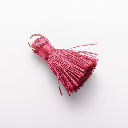 Miniature Crafting Brush with Ring 'Silk', Burgundy Color, Length 2 cm, Diameter 5 mm, Price per 1 pc