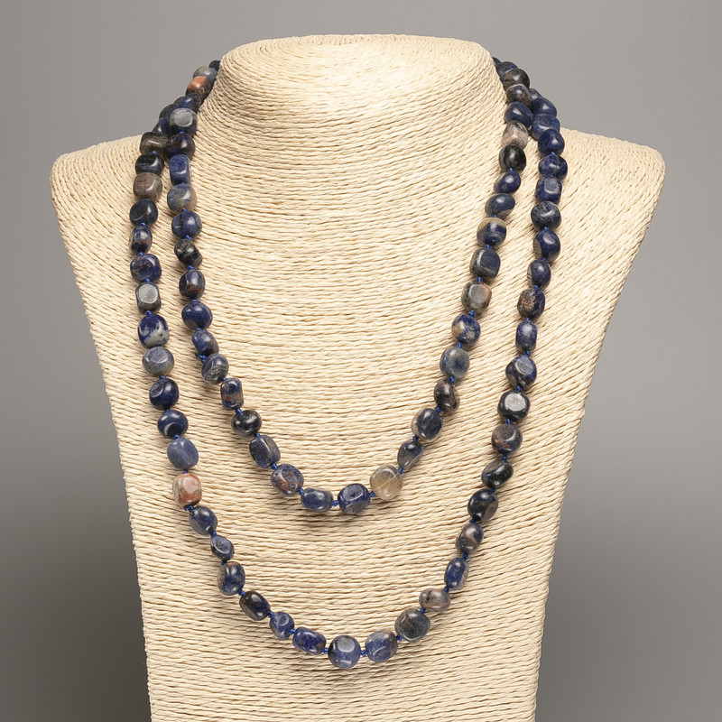 Long sodalite necklace, 110 cm
