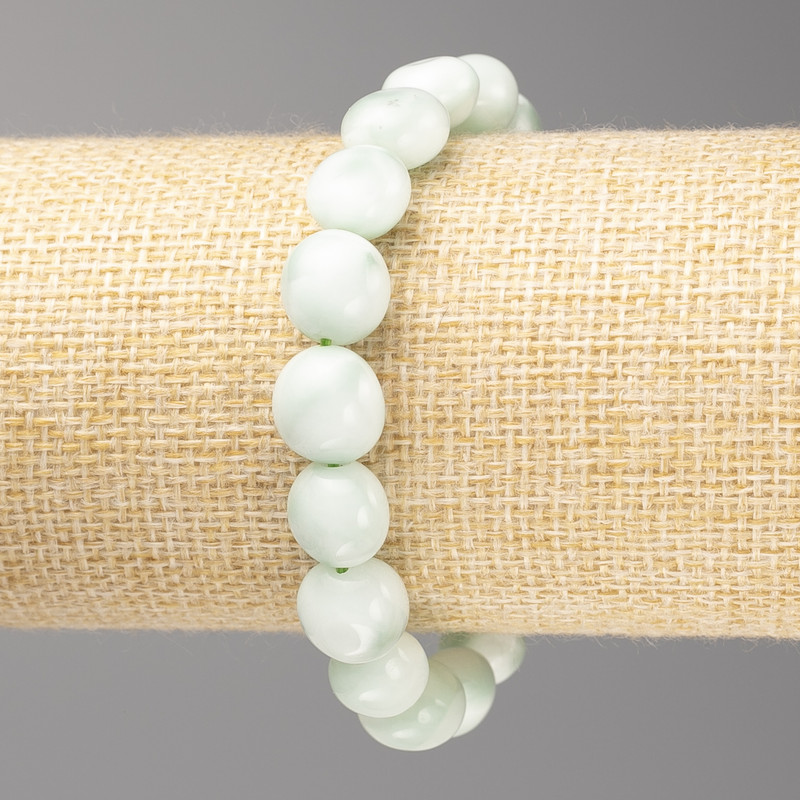 Faceted Larimar Stone Bracelet, 10x10 mm diameter ± on elastic, length 18 cm+