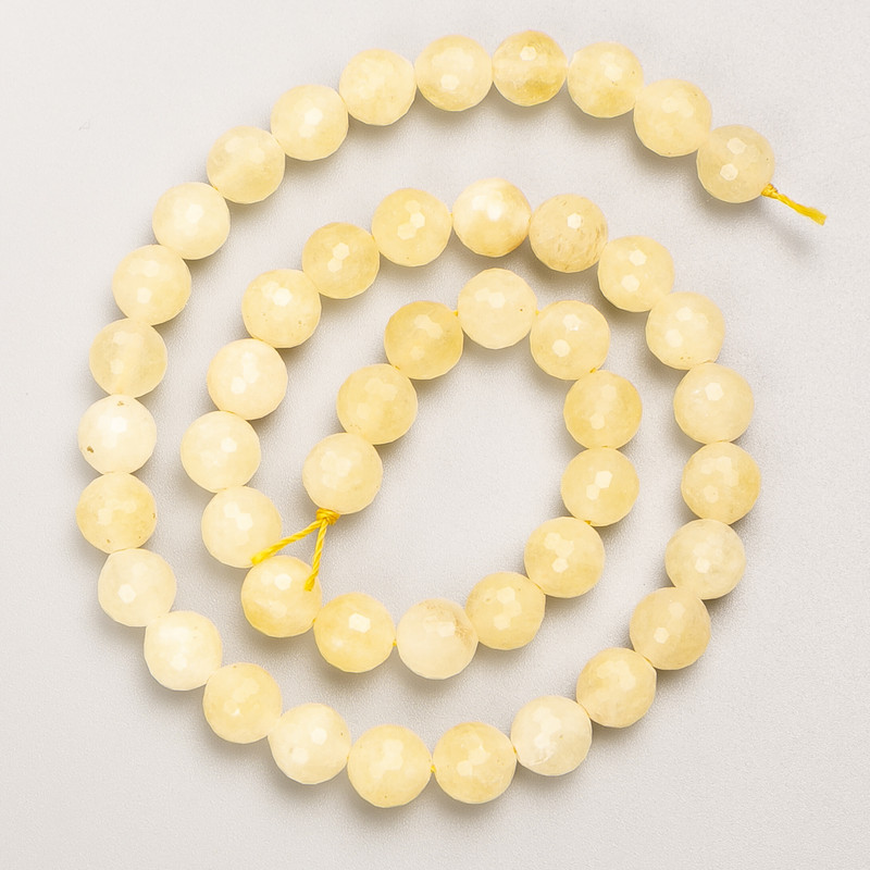 Citrine beads natural stone faceted round bead on a string, diameter 8mm+-, length 37cm +