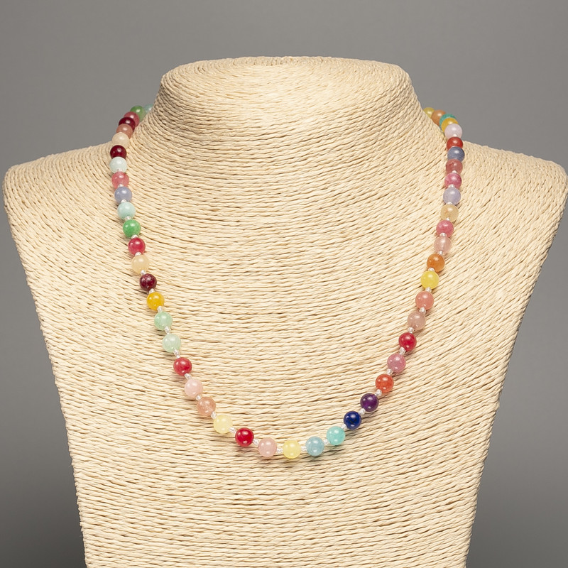 Necklace 'Assorted Smooth Bead', 6 mm diameter, 49 cm length